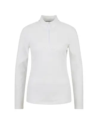SPORTALM | Damen Unterzieh Zipshirt aus dünner Fleece-Qualität | weiss